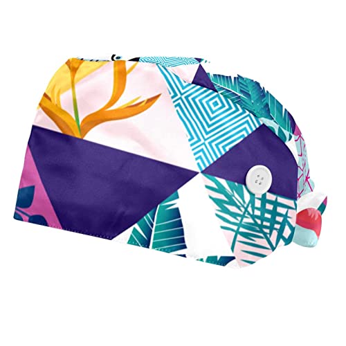 Couvre-chef unisexe anti-transpirant à motifs oiseaux tropicaux pour rester au sec (2 pièces)