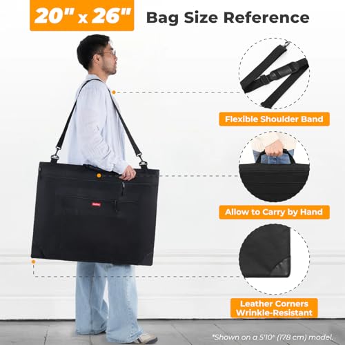 image for Nicpro Light Weight Art Portfolio Bag, 20x26 Black Art Canvas Portfoli