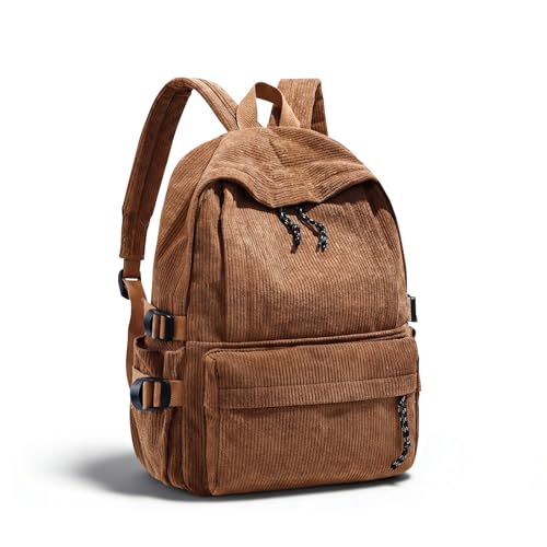 Boziee Unisex Cord Schulrucksack - Vielseitiger Cityrucksack Daypack für Schule, Reisen...