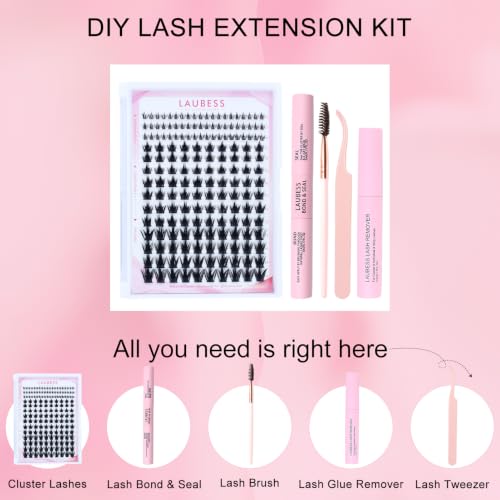 Image of Manga Lash Clusters Kit Spiky & Fairy Wispy Eyelash Extensions Anime Bottom Individual Lashes with Bond and Sea, Remover Tweezers Brush (California Sunset-0.07D-10-16mm)