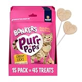 Bonkers Purrpops Freeze-Dried Chicken Flavored Lollipop Treats for Cats, 15 Pack