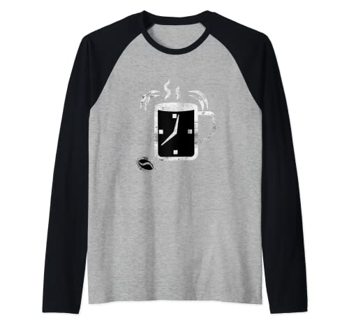 Distressed Time For Coffee Caféine Coffee Buveur Homme Femme Manche Raglan