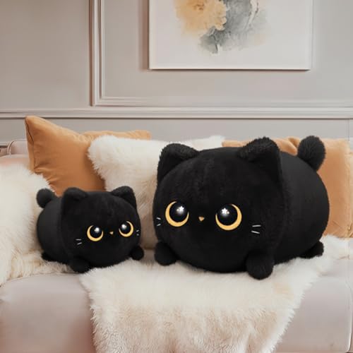 Image of Mewaii Black Cat Plush Kawaii Plushies, Ultra-Soft Feel, 16 in