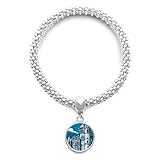 Klassifizierung: Armband DIYthinker Damen Altes Schloss Mittelalterliche Ritter von Europa Emblem Sliver Armband Laufende Anhänger Schmuck-Kette