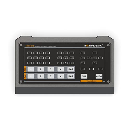 AVMATRIX HVS0401E Video Switcher Mixer 4 Channel SDI HDMI Inputs 2 Channel PGM Output for Live Streaming Recording