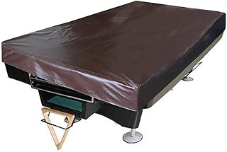 Funda para mesa de billar de cuero sintético resistente, color marrón, 7 pies/8 pies, cubierta antipolvo para muebles de jardín al aire libre, protege tu mesa del polvo y daños, 90 x 51 x 7 pulgadas