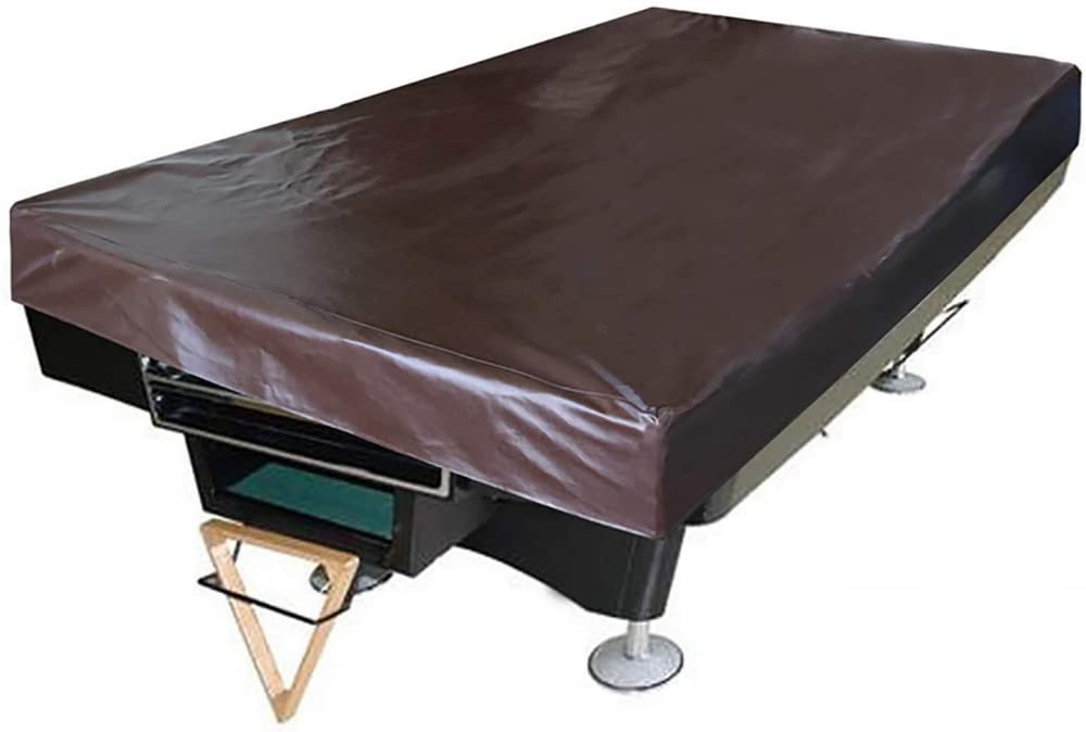 Lgwg Brown Billiard Pool Table Cover,7Ft/8Ft Snooker Pool Table Dust Cover, Outdoor Garden Furniture Cover, Heavy Duty Leatherette Billiard Pool Table Cover-||7Ft-90X51x7 In