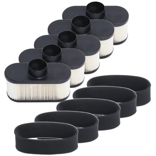11013-7047 Air Filter Compatible with Kawasaki FR691V FR651V FR730V FS481V FS541V FS600V FS651V FS730V 4-Cycle Engine Lawn Mower with 11013-7046 Pre Filter, Replace 11013-0752 11013-7049 Podoy 5 Pack