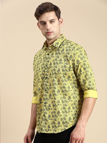 Image of SHOWOFFFF Men Printed Casual Shirt | Spread Collar Full Sleeves Cotton Shirt for Mens | Slim Fit Regular Length Shirt for Men's