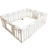 遊べて楽しい 窓付き ベビーサークル 誤飲防止設計 リニューアル版 折畳み 180*145