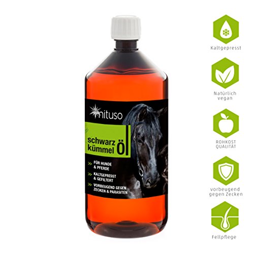 mituso Schwarzkümmelöl für Tiere, kaltgepresst & 100% rein, 1000 g