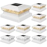 Flyingod Solar Post Cap Light 4x4/5x5 – 8 Pack, Dual Color, 800mAh, 12H Runtime, Auto Dusk-to-Dawn On/Off, White