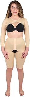 مشد الجسم بالكامل باكمام طويلة للنساء من سيدرا شيبلي لتشكيل الجسم والبطن والذراعين، مصنوع من مادة طبية مريحة، بيج، مقاس 4XL