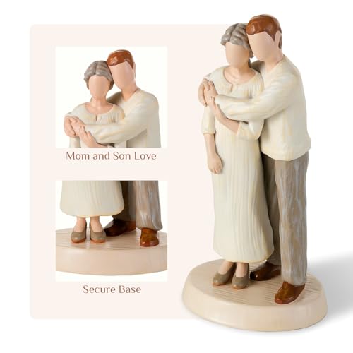 Figurilla Madre e Hijo Adulto Abrazándose en Resina miniatura 3