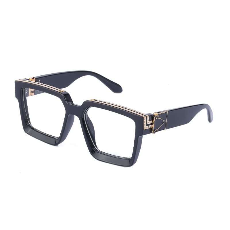 Image of Luxury Eyewear, Designer Square Sunglasses, UV 400 protection, Thick and strong Frame, for Men and Women (Black)