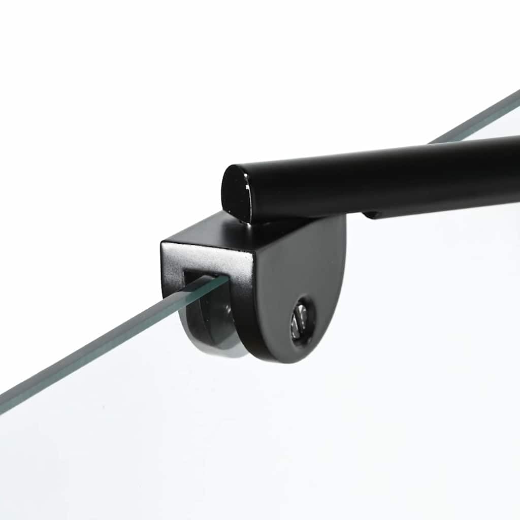 Box doccia pieghevole in vetro temperato con telaio in alluminio, nero e trasparente, 116 x 68 x 128 cm, idrorepellente, regolabile manualmente