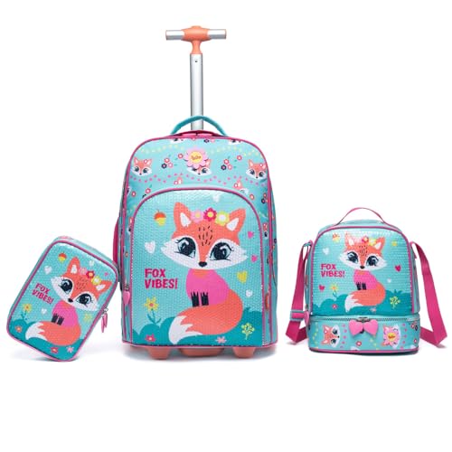 Kit Mochila De Rodinha Infantil Polo One Estojo Organizador 100 Pens Lancheira Térmica (Azul Claro)