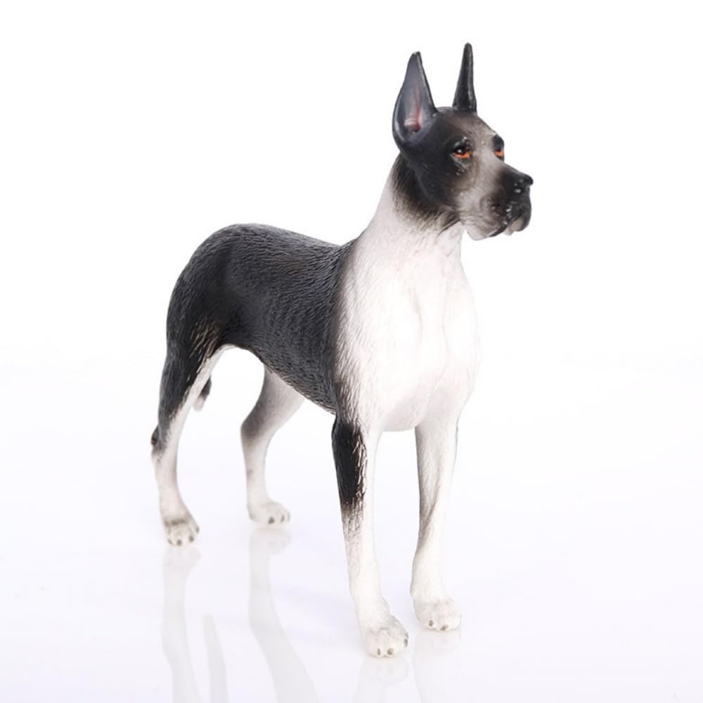 Arkindy Hand Painted Dog Emulational Dog Figurine Puppy Pet Dog Plastic Animal Toys Educational Gift for Kids Boys Girls Cake Toppers School Projects (Great Dane 1864)