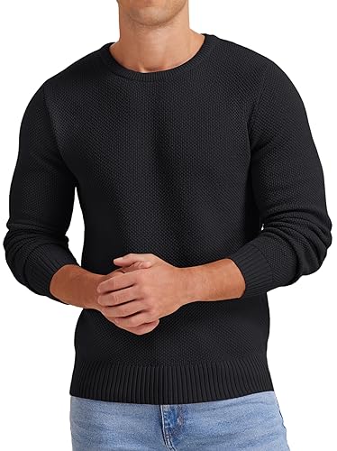 NITAGUT Men's Crewneck Sweater Soft Casual Classic Pullover Knitwear Lightweight Sweaters with Ribbing Edge4