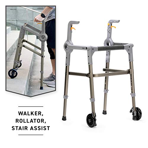 Roami Progressive Mobility Aid Walker with 2 Wheels, Rollator, Self-Adjusting Stair Assist, Go