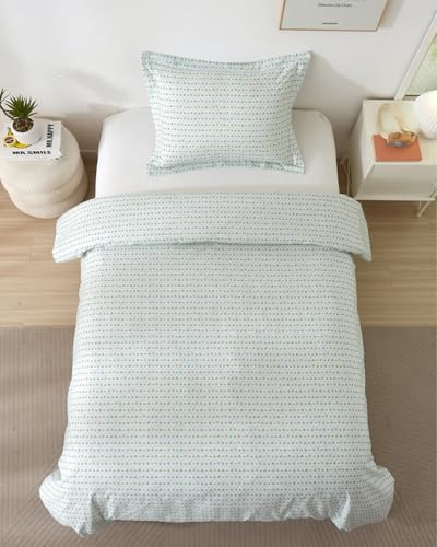 Image of Duvet Cover Twin /TXL Size Set - Extra Soft Floral Duvet Cover 68 x 90 with 1 Pillow Sham - Comfy, Breathable Floral Bedding Set - Hotel Luxury & Fade Free with Zipper Closures & Ties - Talavera Garden