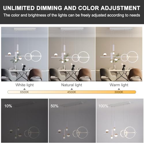 Lampe suspendue LED moderne blanche de 100 cm avec télécommande dimmable