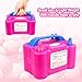 Electric Air Balloon Pump, Portable Dual Nozzle Electric Ballon Blower Maschine 600W Balloon Inflator for Party, Birthday, Wedding, Graduation, Festival Decorations(100-120v, Rose Red)