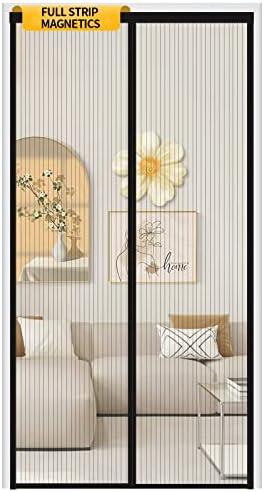 CANLENE Magnetic Screen Door Mesh - Poweful Magnets, No Hands Entry, Heavy-Duty Mesh，Keeps Natural Out，Quicky&Easy to Install,Pet Friendly - 38 Inch x 83 Inch