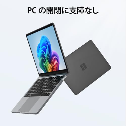 NPUOLS Surface Laptop 7 13.8インチ 2024年発売 用 ケース カバー 全面保護 耐衝擊性 サーフェスラップトップ7 スリム 保護ケース Model番号：2036 対応(ブラック)