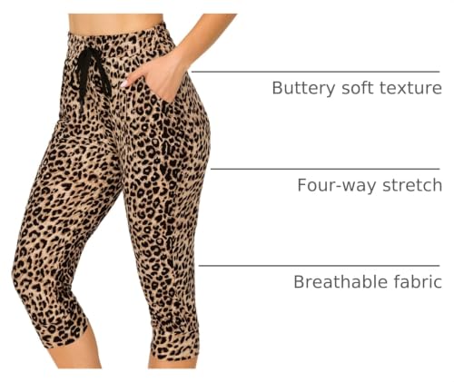 ALWAYS Women's Capri Joggers with Pockets - Lightweight Stretch Sweatpants for Yoga Workout Lounge, Soft Athletic Pants with Drawstring, Animal Capri 377 M - image 4