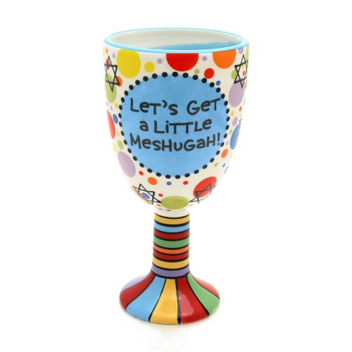 Our Name Is Mud by Lorrie Veasey Meshugah Ceramic Goblet, 8-1/4-Inch