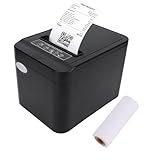 Bisofice ZY-Q822 Bondrucker 80mm Thermodrucker Belegdrucker unterstützt Zweifarbiger Druck, ESC/POS, POS Drucker unterstützt automatisches Schneiden, Schwarz (120 mm/s, USB + Ethernet-Anschluss)
