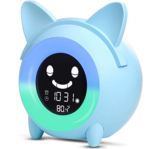 Kinderwecker Digitaler, Wecker Digital Kinderwecker für Mädchen Jungen mit Lichter Leiser Wecker Schlafzimmer mit LED-Wecklicht Nachtlichtlampe