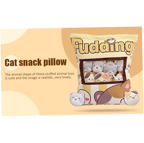 Coussin pour chat en peluche géant avec poupées amovibles pour lit