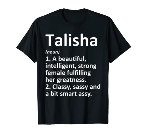 TALISHA Definición Nombre Personalizado Regalo Divertido Navidad Camiseta