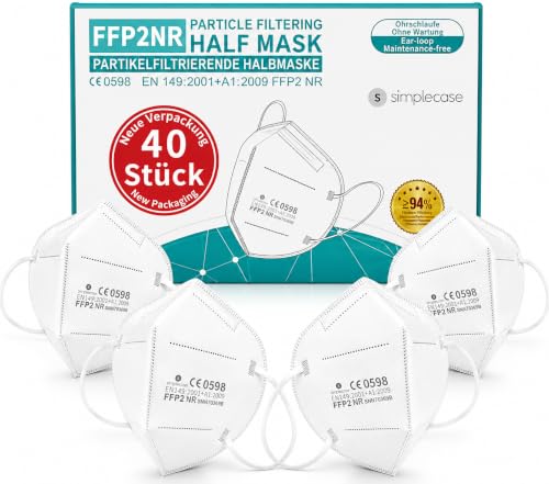 SIMPLECASE 40 X, FFP2 Masken, CE Zertifiziert von offiziell benannter Stelle CE...