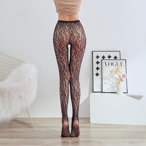 Image of Sahabowi Fishnet Pantyhose For Women Sheer High Waist Tights Control Top Mesh Stockings, Pantyhose12