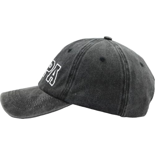 Image of Funny Papa Hats for Men Grandpa, Father Day Birthday Gifts for Dad Daddy, Adjustable Cotton Embroidered Grandfather Baseball Cap
