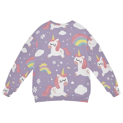 JUNZAN Rainbow unicorns Clound Big Girls Hoodie Sweatshirt Crewneck Kids Hoodies Boys Athletic 4T2