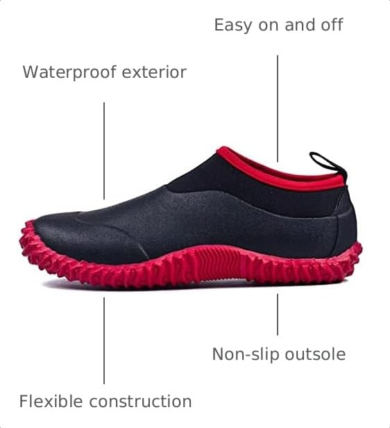 Image of TENGTA Unisex Waterproof Garden Shoes Womens Rain Boots Mens Car Wash Footwear