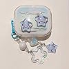 Funda transparente con patrón de estrellas azules en degradado para audífonos Redmi Buds 6 Play con colgante 4
