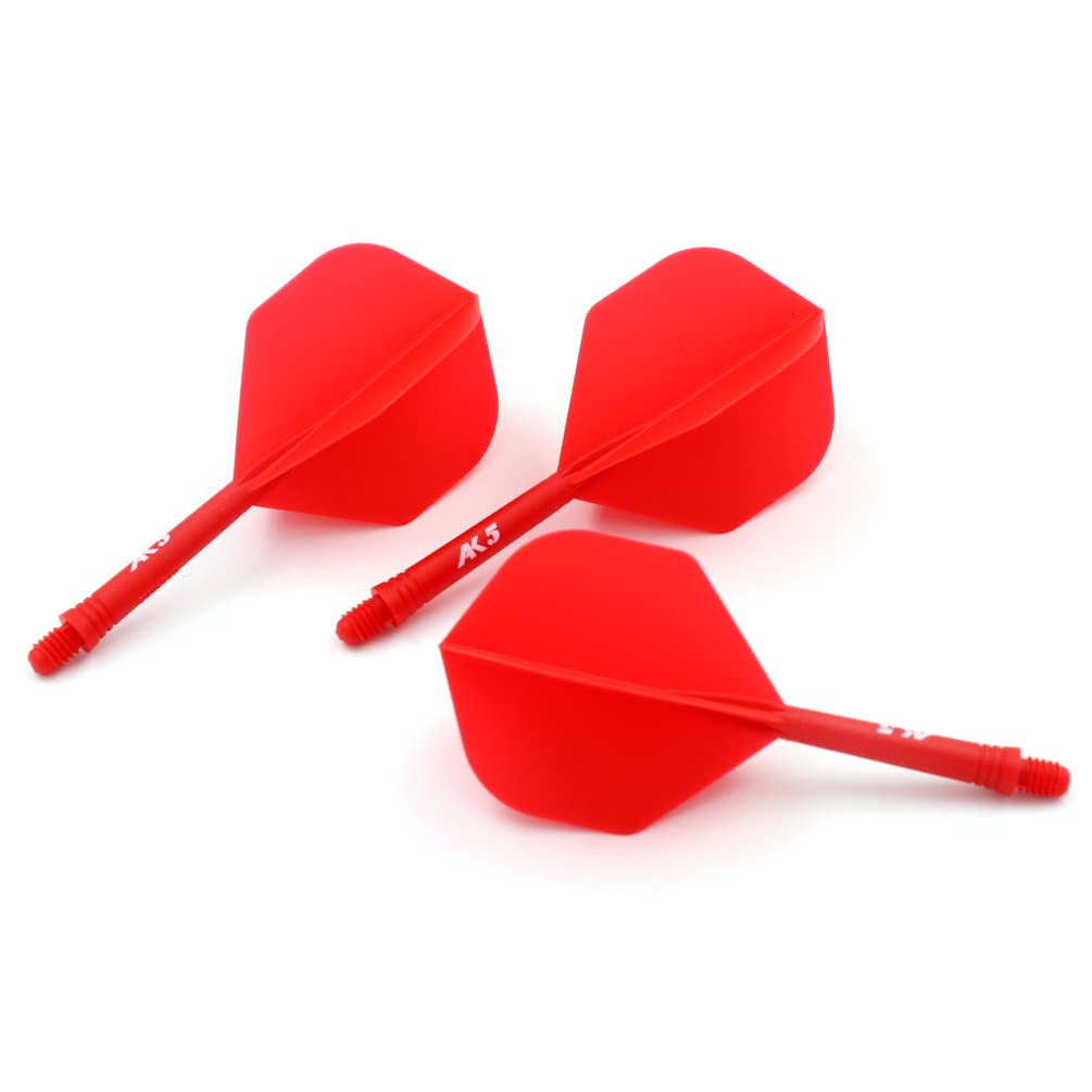 CUESOUL Rost Eje de dardo Integrado y Plumas estándar/lágrima de Pera/Forma Delgada con patrón Atractivo, Juego de 3 Piezas - 4