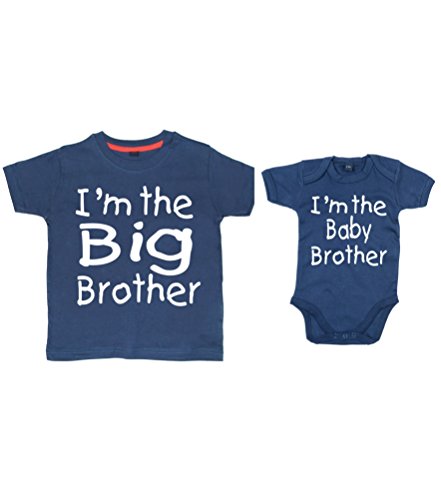Ensemble body bleu marine pour habiller grand frère et bébé lors des fêtes