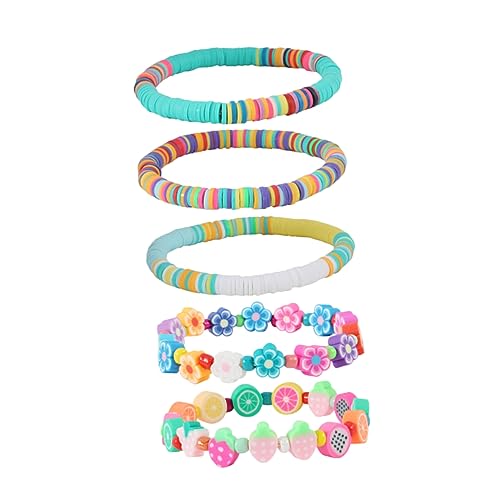 Bracelets d'été polymère bijoux de fleurs fruits pour ado
