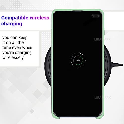 Image of LIRAMARK Liquid Silicone Soft Back Cover Case for Samsung Galaxy S10 Plus / S10+ (Mint Green)