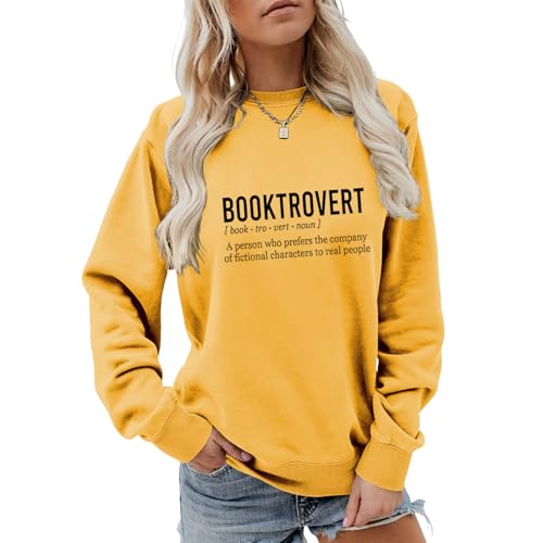 Book Lover Sweatshirts for Women Bookworm Definition Teacher Bookish Librarian Long Sleeve Tops for Teen Girls