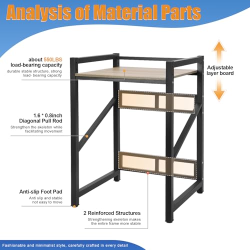 Explorinox Washer Dryer Stacking Kit, Adjustable Over Washing Machine Storage Unit with Shelves, Multifunctional Washer Dryer Stand for Bathroom, Balcony, and Laundry Room Organization - Image 7