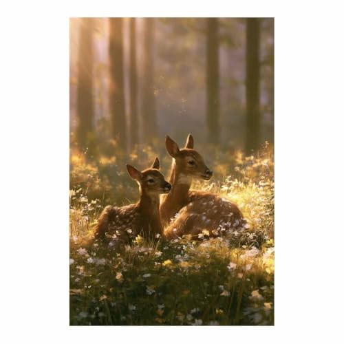 Toile cerfs sauvages pour mur vide affiche multicolore salon 40x60cm