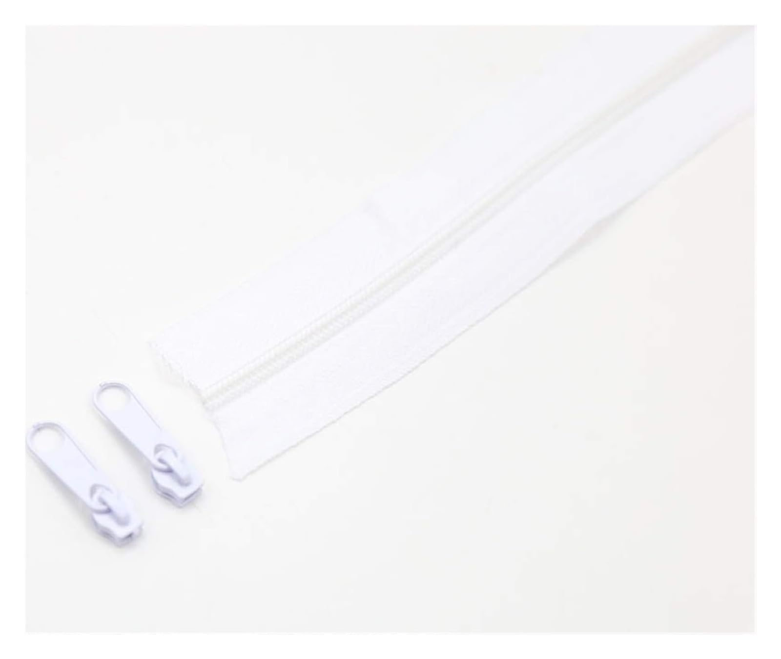 dfEDRd Nylon Coil Zipper by The Yards, 3 Meters #3 Nylon Coil Zippers, for DIY Sewing Garment Accessories, with Color Matched Sliders(White)