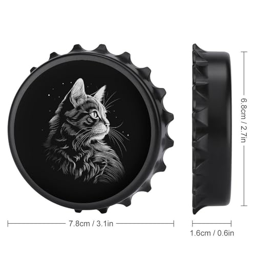 Aimants de réfrigérateur pour casier avec décapsuleur de bière chat - 3